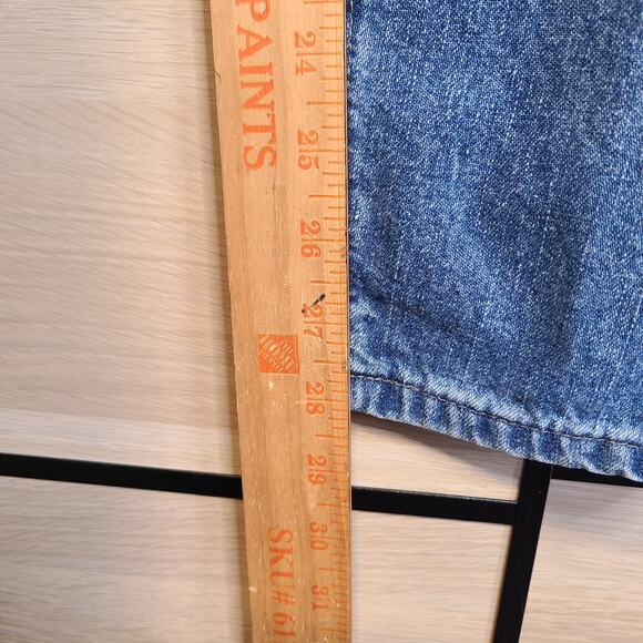 VTG Lee Jeans Womens 8P Short Medium Wash High Elastic Waist Taper Bareback - Picture 10 of 11